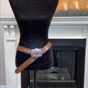 Unisex DeLis Couture Genuine Brown Leather Belt 34